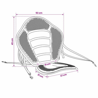 Paddle Board Seat 52 x 31 x 45 cm Lyocell Black