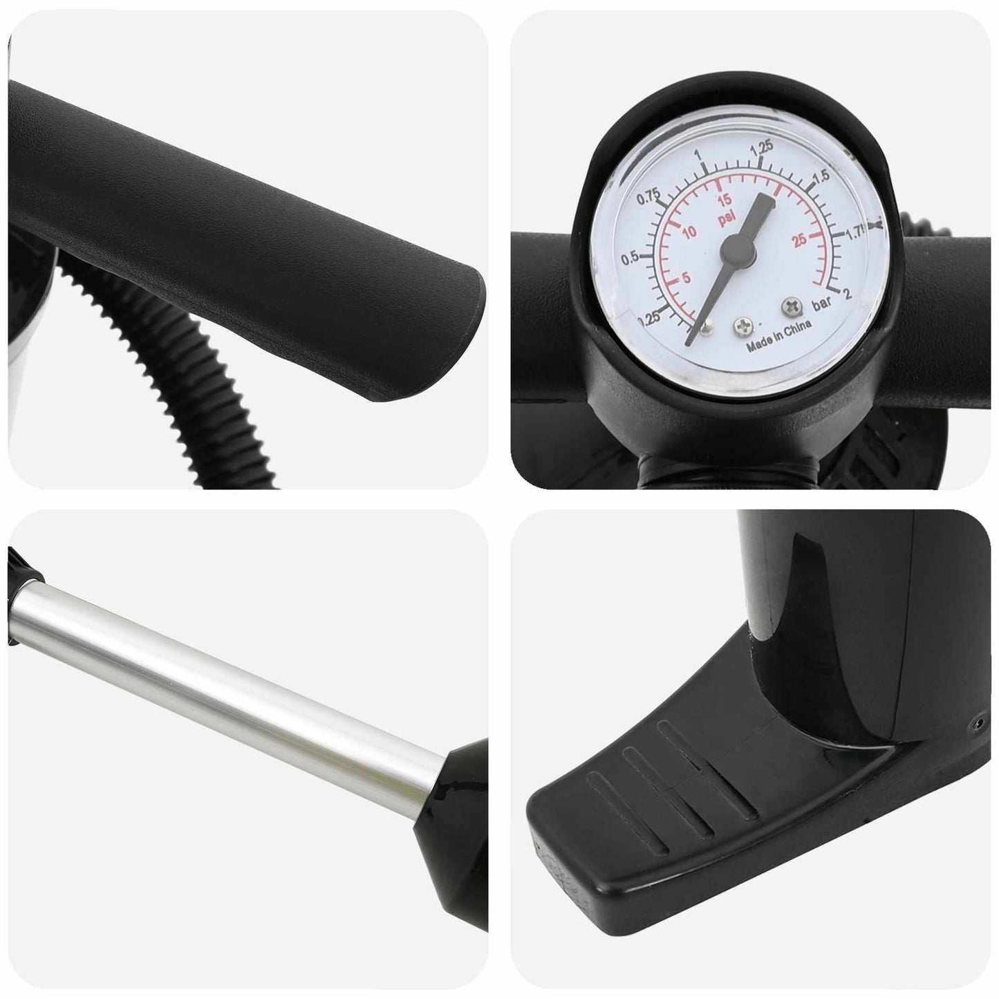 SUP Hand Pump with Gauge Black 24 x 7.5 x 58 cm PP