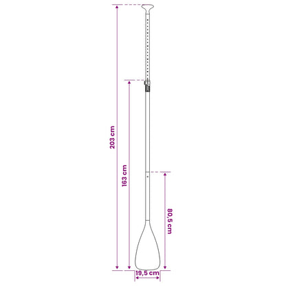 2 in 1 Kayak & SUP Paddle 203 x 19.5 cm Black