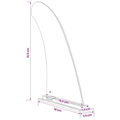 SUP Fin 3.5 x 18 x 21.5 cm Nylon Black