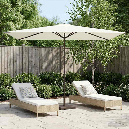 Garden Parasol 200 x 300 cm Polyester Rectangular Cream