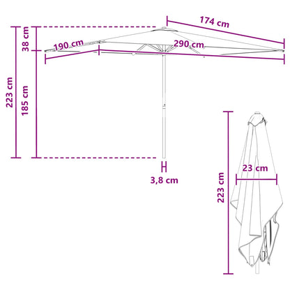 Garden Parasol 200 x 300 cm Polyester Rectangular Cream