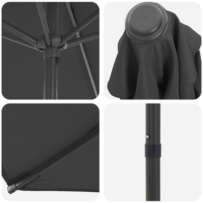 Garden Parasol 200 x 300 cm Polyester Rectangular Anthracite