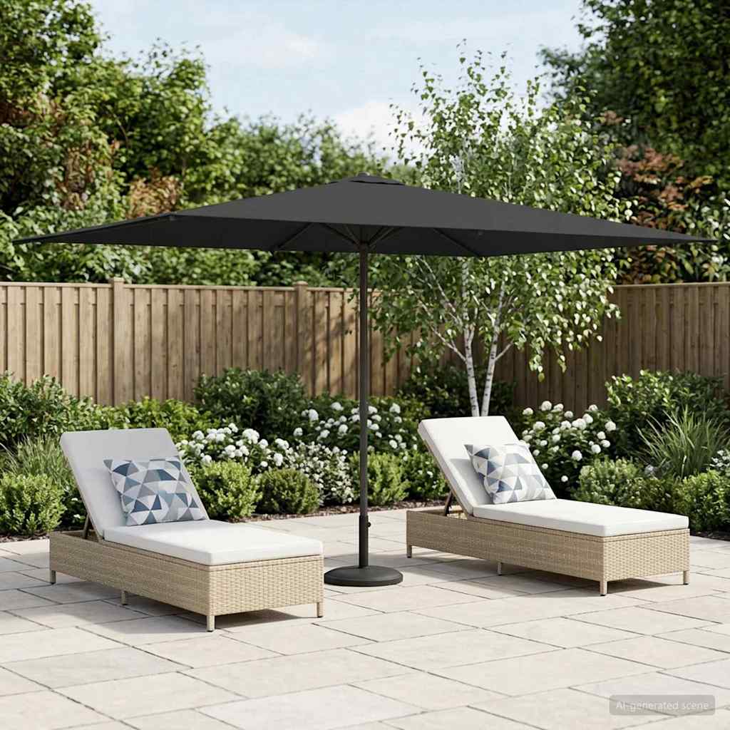 Garden Parasol 200 x 300 cm Polyester Rectangular Anthracite