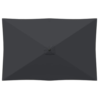 Garden Parasol 200 x 300 cm Polyester Rectangular Anthracite