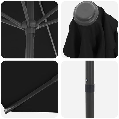 Garden Parasol 200 x 300 cm Polyester Rectangular Black