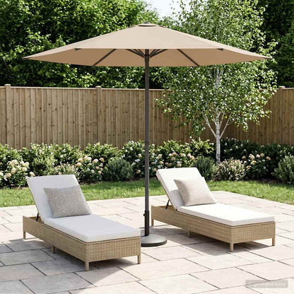 Garden Parasol 230 x 230 cm Polyester Rectangular Taupe