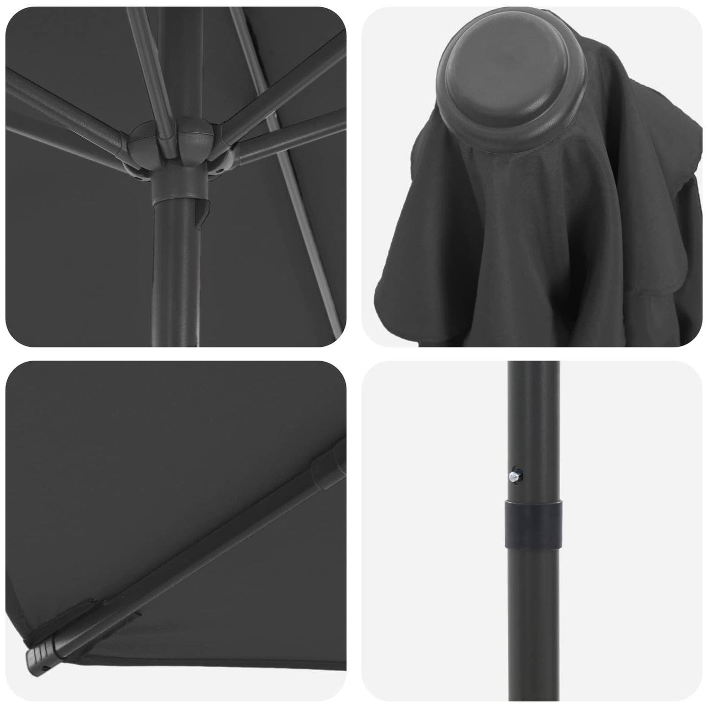 Garden Parasol 230 x 230 cm Polyester Rectangular Anthracite