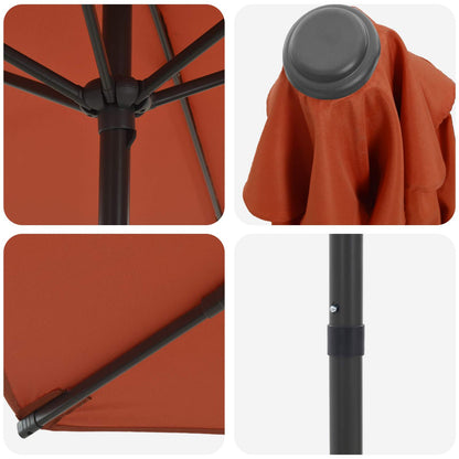 Garden Parasol 230 x 230 cm Polyester Rectangular Terracotta