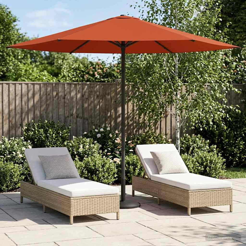 Garden Parasol 230 x 230 cm Polyester Rectangular Terracotta