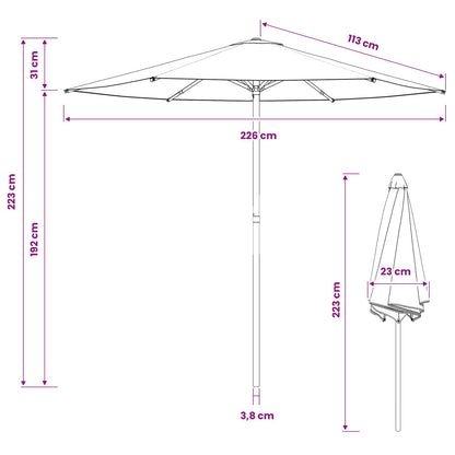Garden Parasol 230 x 230 cm Polyester Rectangular Terracotta