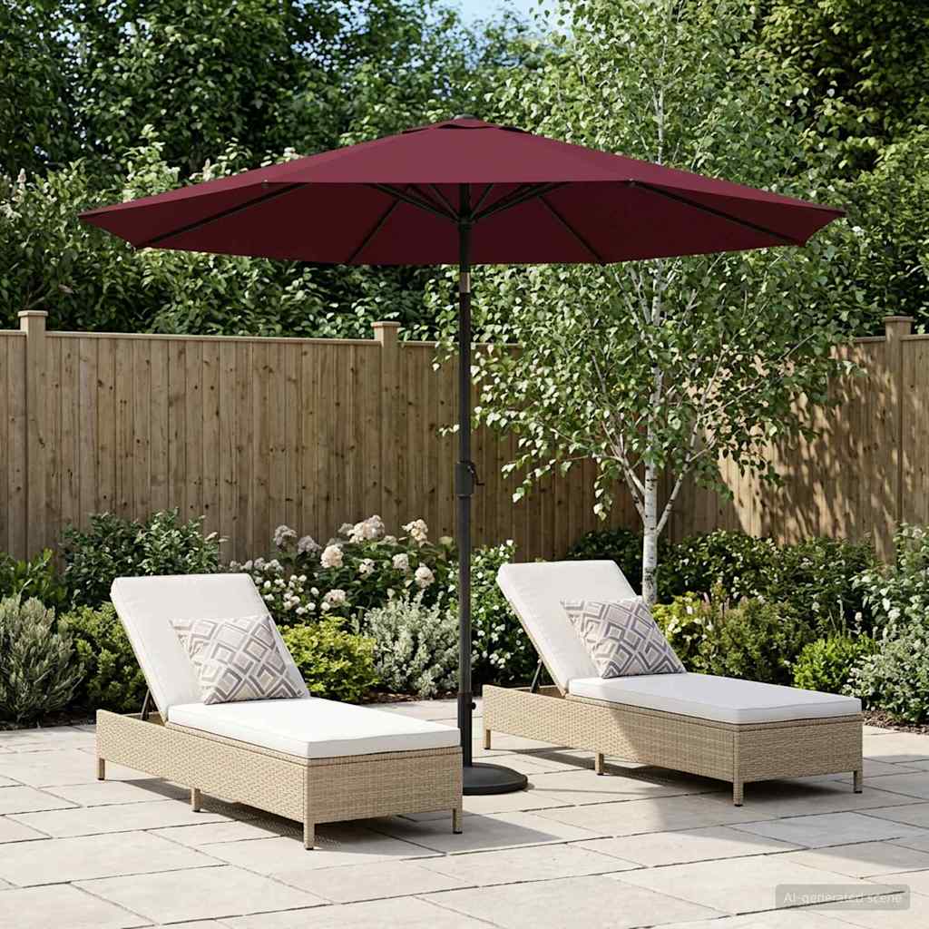 Garden Parasol 230 x 230 cm Polyester Rectangular Bordeaux Red