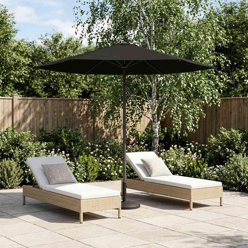 Garden Parasol 230 x 230 cm Polyester Rectangular Black