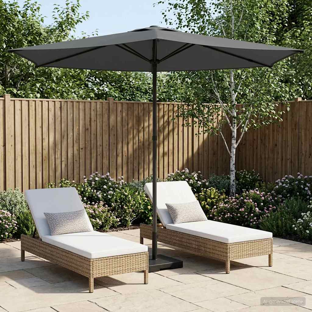 Garden Parasol 270 x 270 cm Polyester Rectangular Anthracite