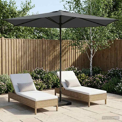 Garden Parasol 270 x 270 cm Polyester Rectangular Anthracite