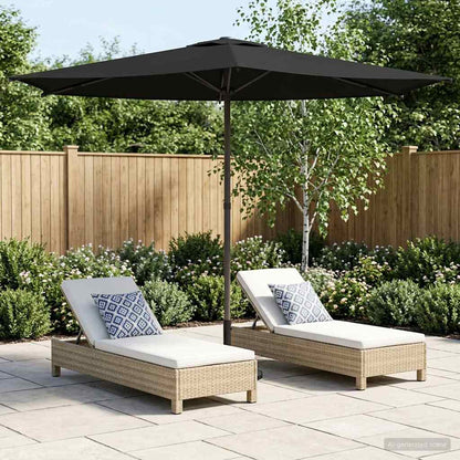 Garden Parasol 270 x 270 cm Polyester Rectangular Black
