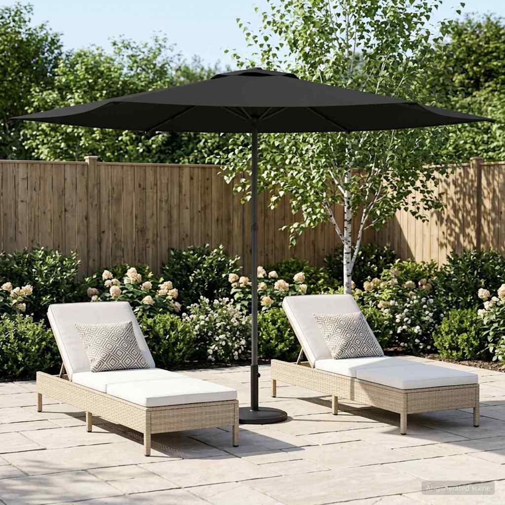 Garden Parasol 300 x 300 cm Polyester Rectangular Anthracite