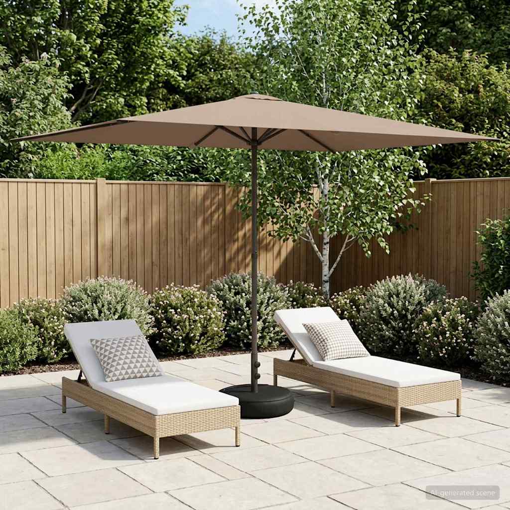 Garden Parasol 200 x 300 cm Polyester Rectangular Taupe