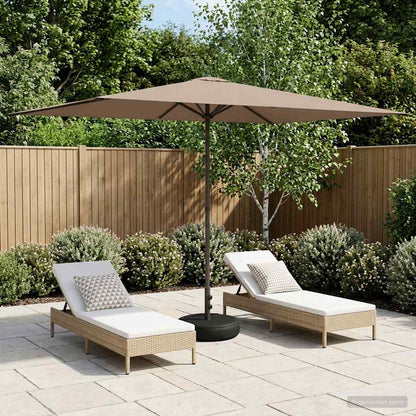 Garden Parasol 200 x 300 cm Polyester Rectangular Taupe