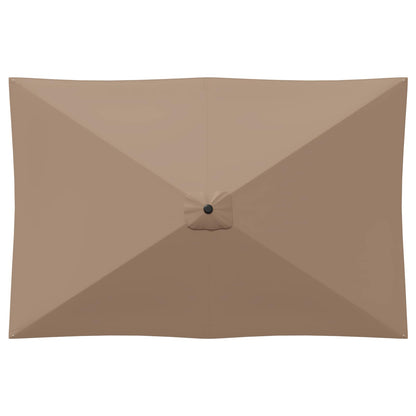 Garden Parasol 200 x 300 cm Polyester Rectangular Taupe