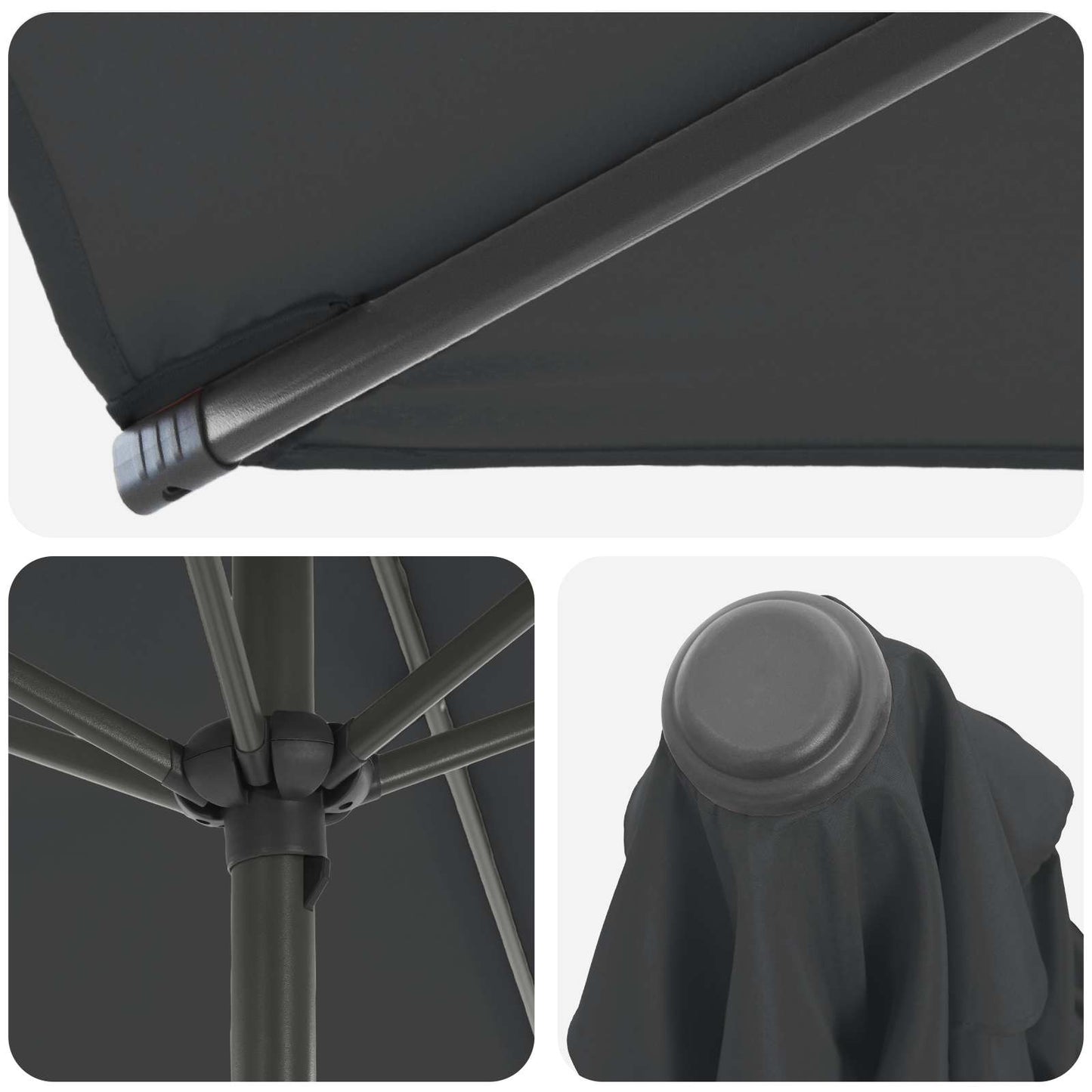Garden Parasol with Base 200 x 300 cm Polyester Rectangular
