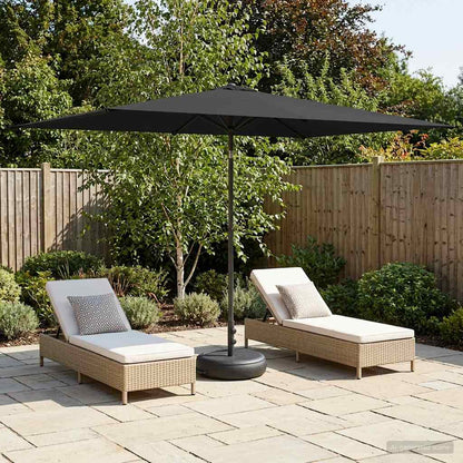 Garden Parasol with Base 200 x 300 cm Polyester Rectangular