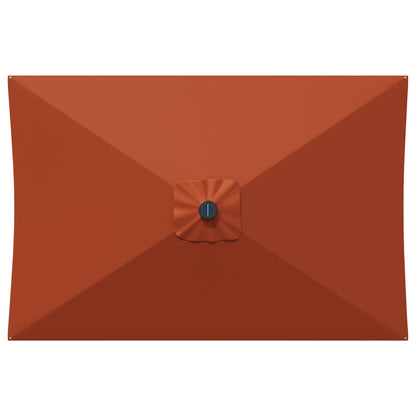 Garden Parasol 200 x 300 cm Polyester Rectangular Terracotta