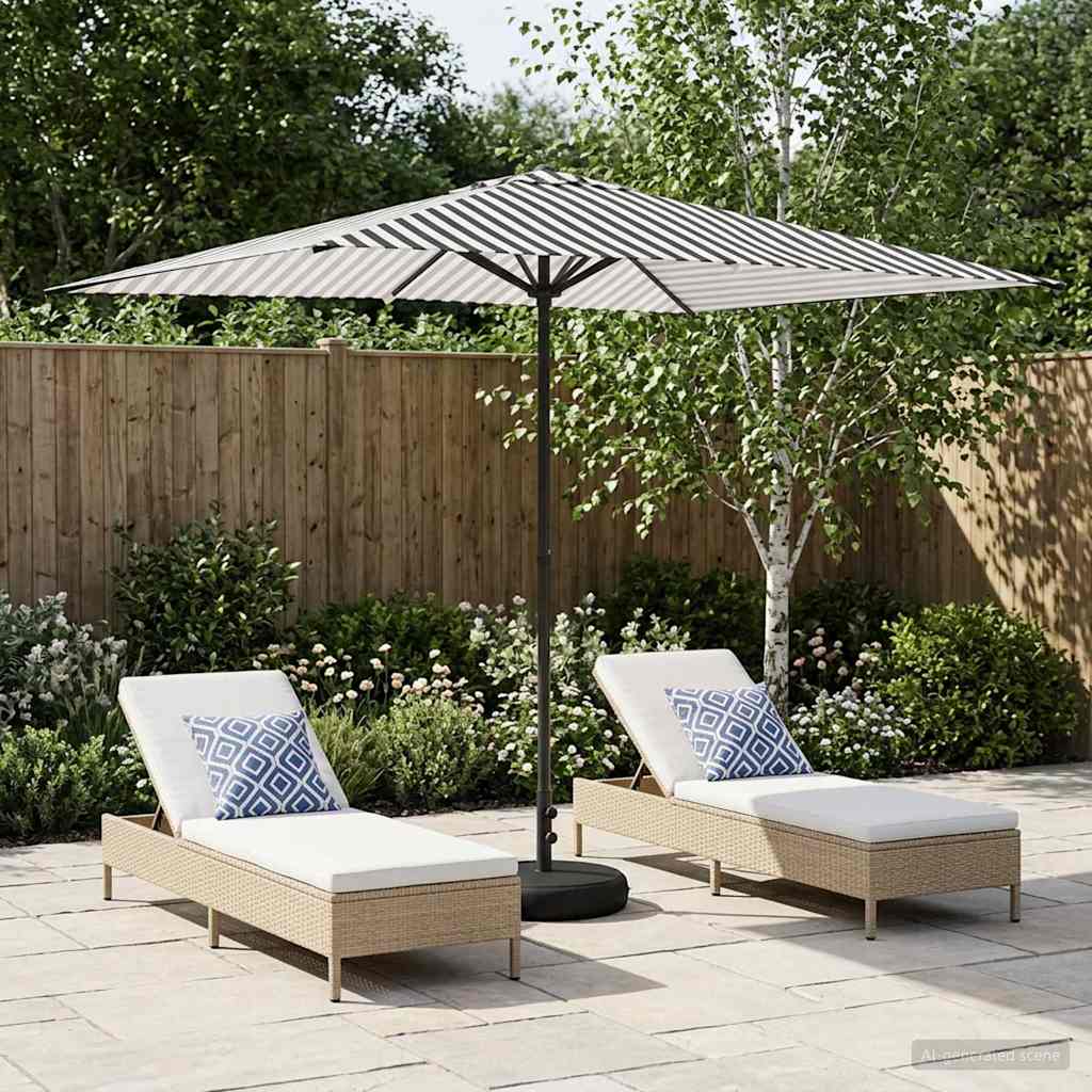 Garden Parasol with Base 200 x 300 cm Polyester Rectangular