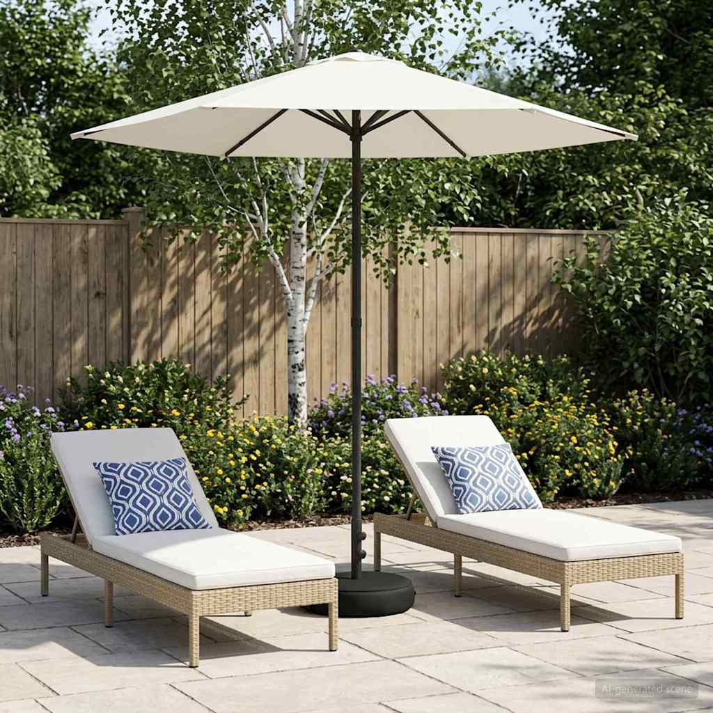 Garden Parasol 230 x 230 cm Polyester Rectangular Cream