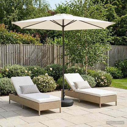 Garden Parasol 270 x 270 cm Polyester Rectangular Cream