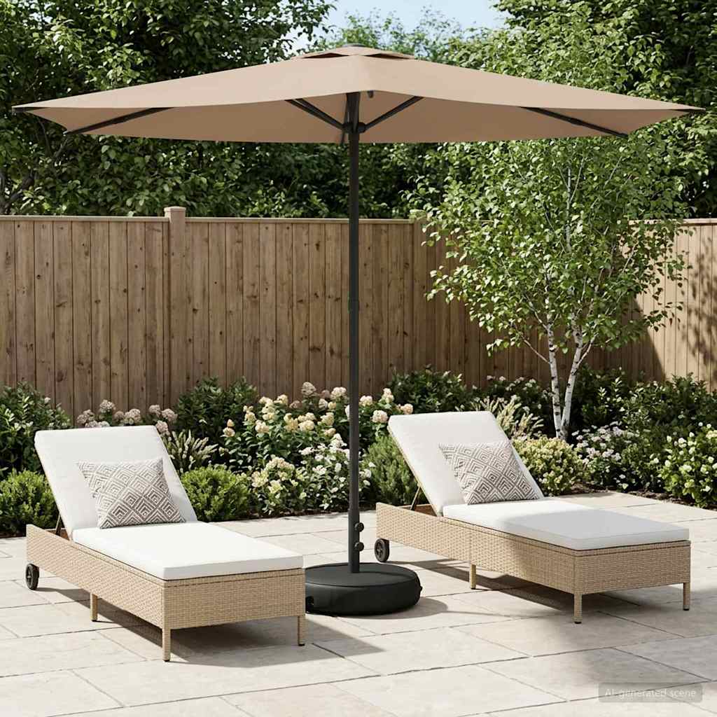Garden Parasol 270 x 270 cm Polyester Rectangular Taupe