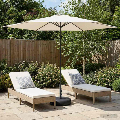 Garden Parasol 300 x 300 cm Polyester Rectangular Cream