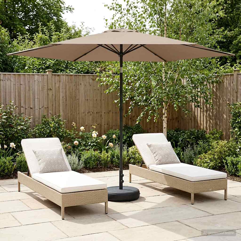 Garden Parasol 300 x 300 cm Polyester Rectangular Taupe