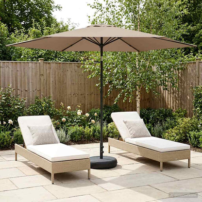 Garden Parasol 300 x 300 cm Polyester Rectangular Taupe