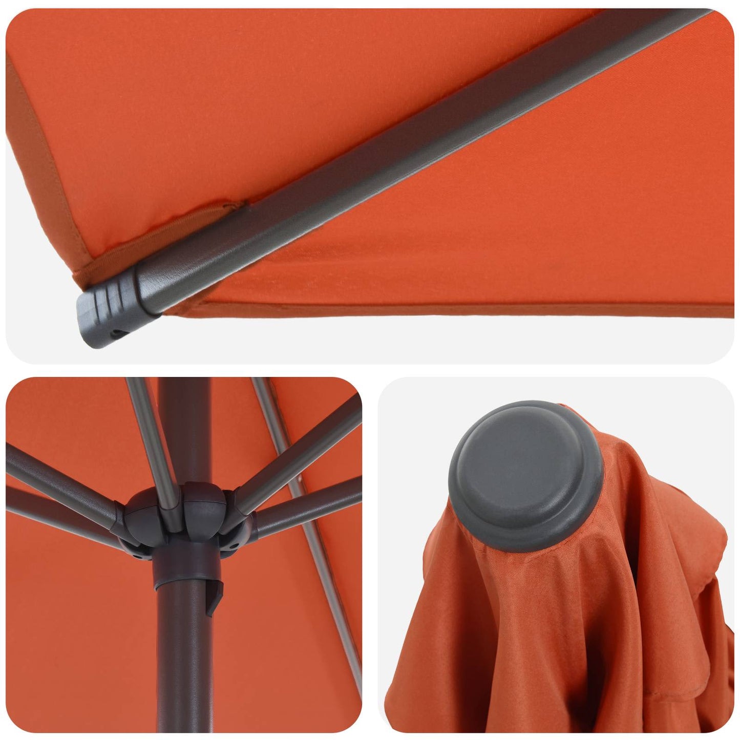 Garden Parasol 300 x 300 cm Polyester Rectangular Terracotta