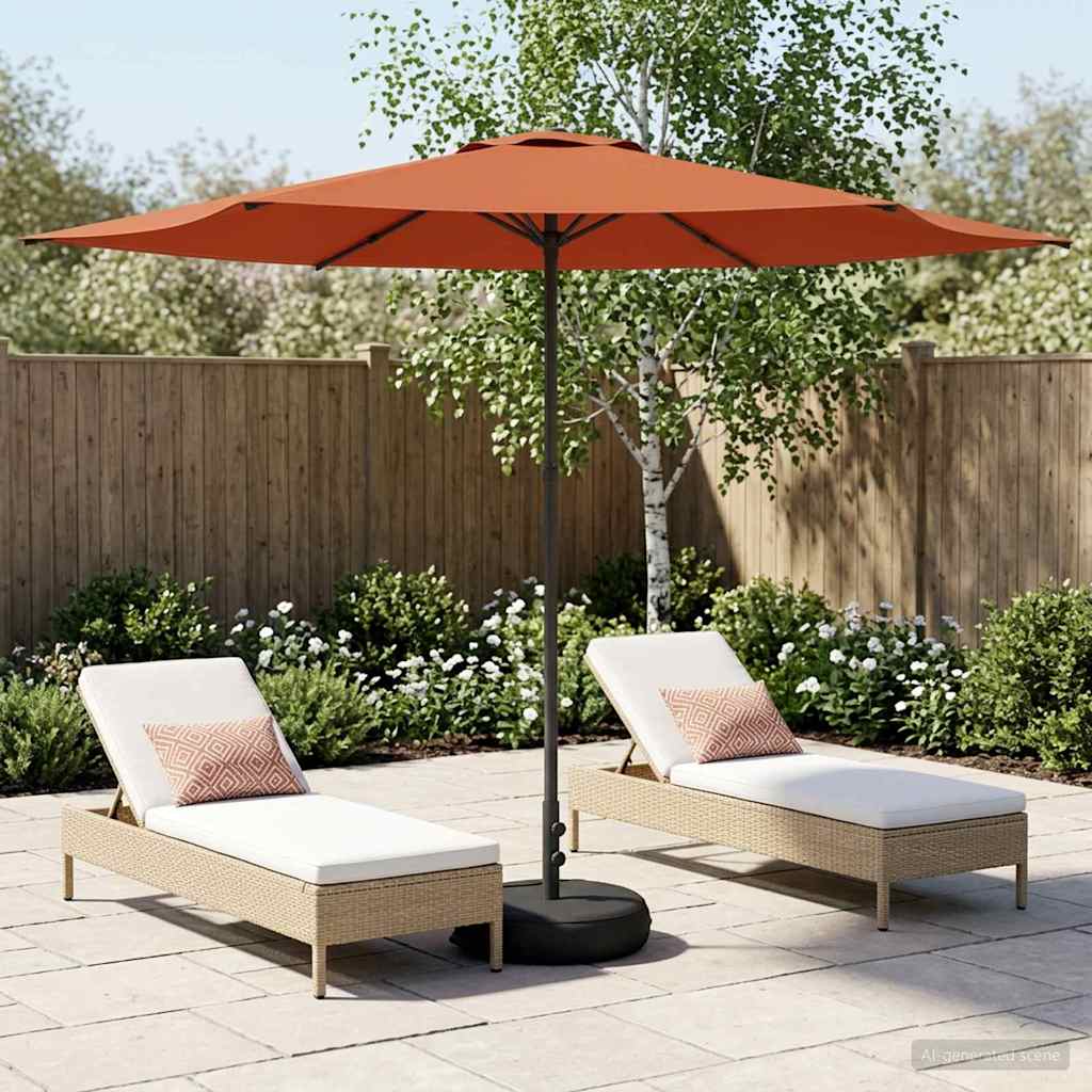 Garden Parasol 300 x 300 cm Polyester Rectangular Terracotta