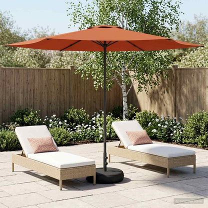 Garden Parasol 300 x 300 cm Polyester Rectangular Terracotta
