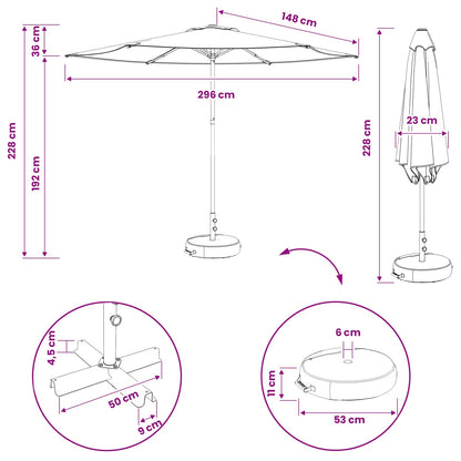Garden Parasol 300 x 300 cm Polyester Rectangular Terracotta
