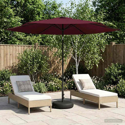 Garden Parasol 300 x 300 cm Polyester Rectangular Bordeaux Red