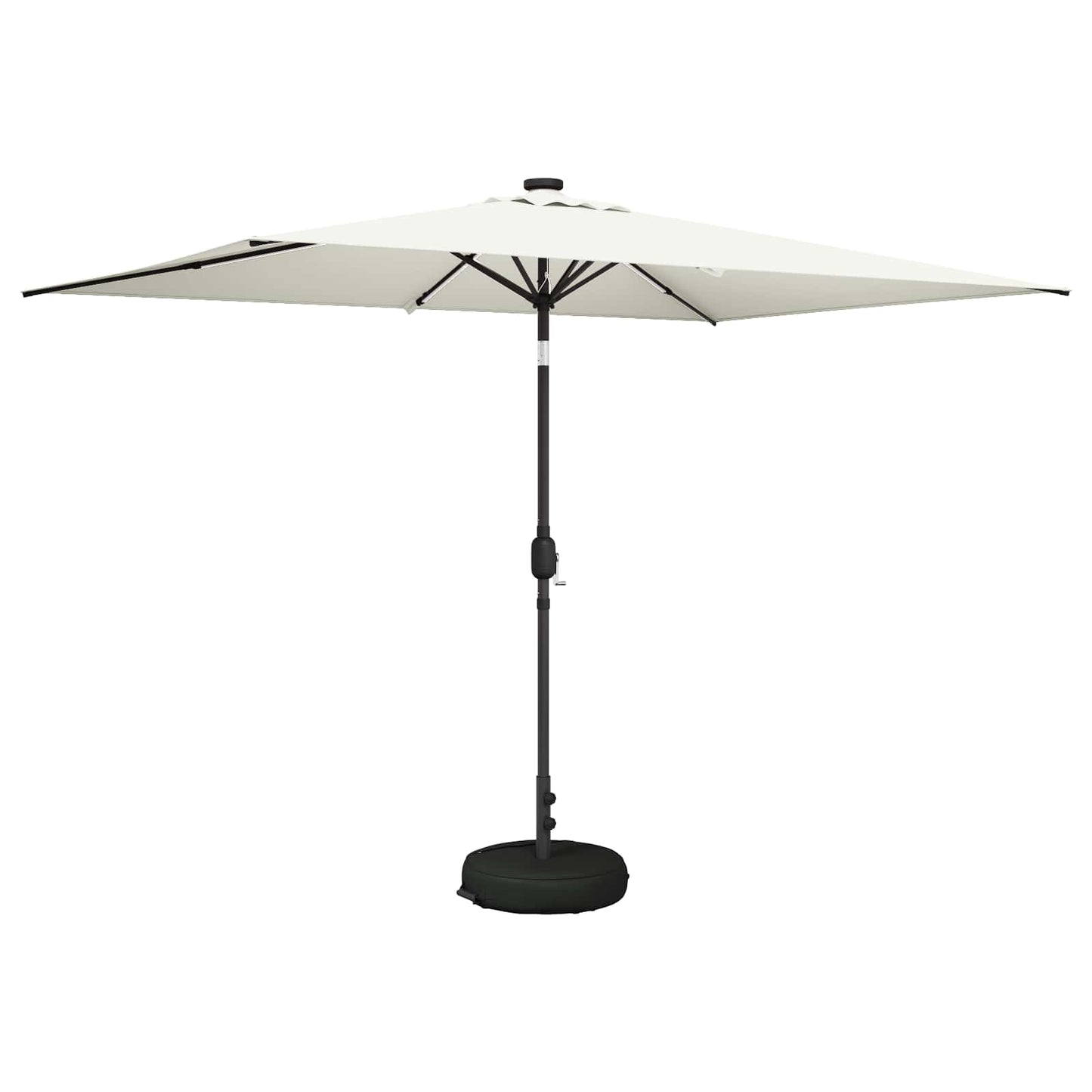 Garden Parasol with LED Lights and Base 200 x 300 cm Polyester