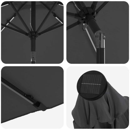 Garden Parasol with LED Lights 200 x 300 cm Polyester