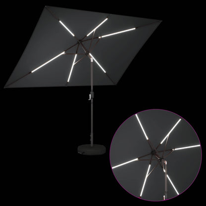 Garden Parasol with LED Lights 200 x 300 cm Polyester