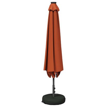Garden Parasol with LED Lights and Base 200 x 300 cm Polyester