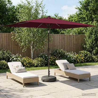 Garden Parasol with LED Lights and Base 200 x 300 cm Polyester