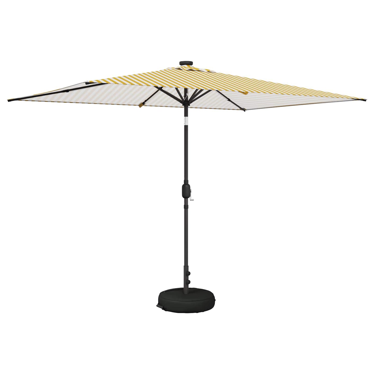 Garden Parasol with LED Lights and Base 200 x 300 cm Polyester