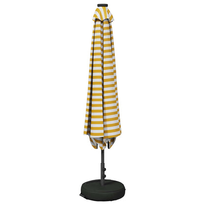 Garden Parasol with LED Lights and Base 200 x 300 cm Polyester