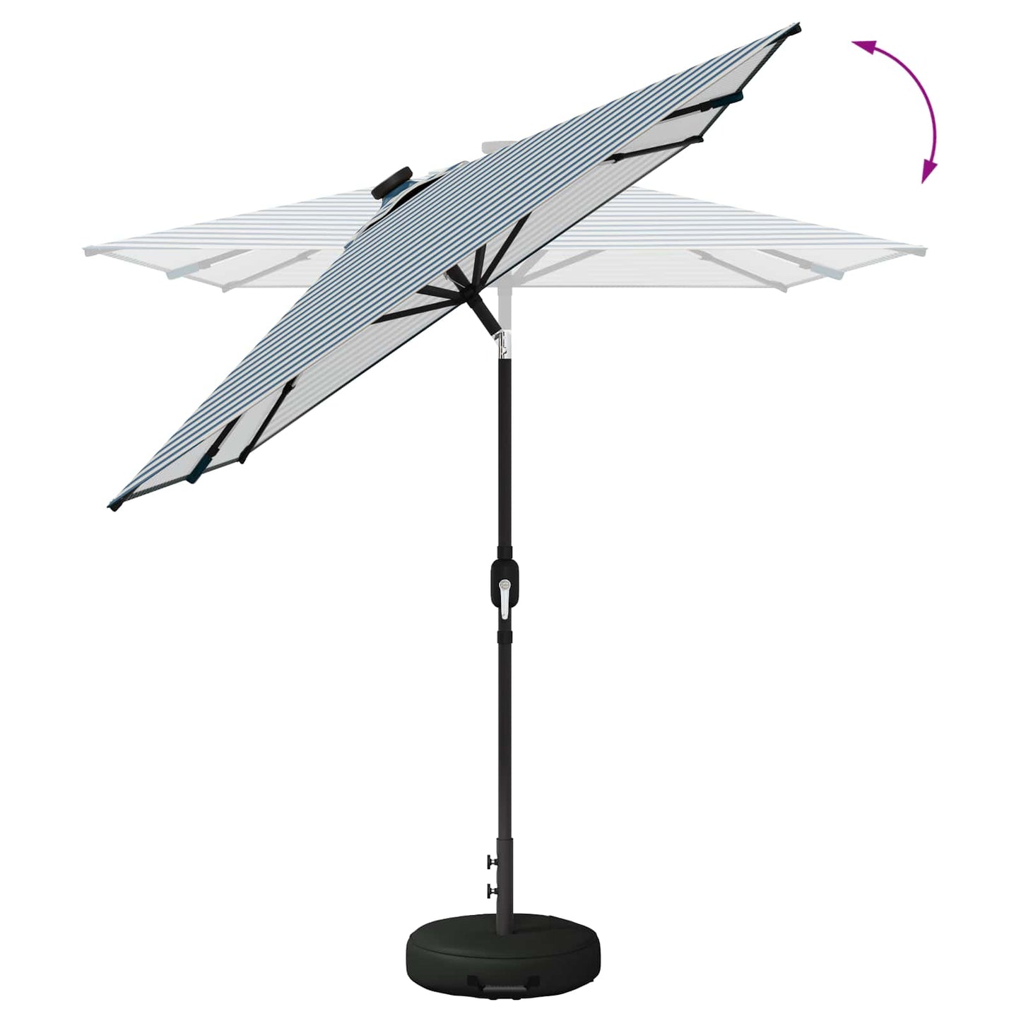 Garden Parasol with LED Lights and Base 200 x 300 cm Polyester