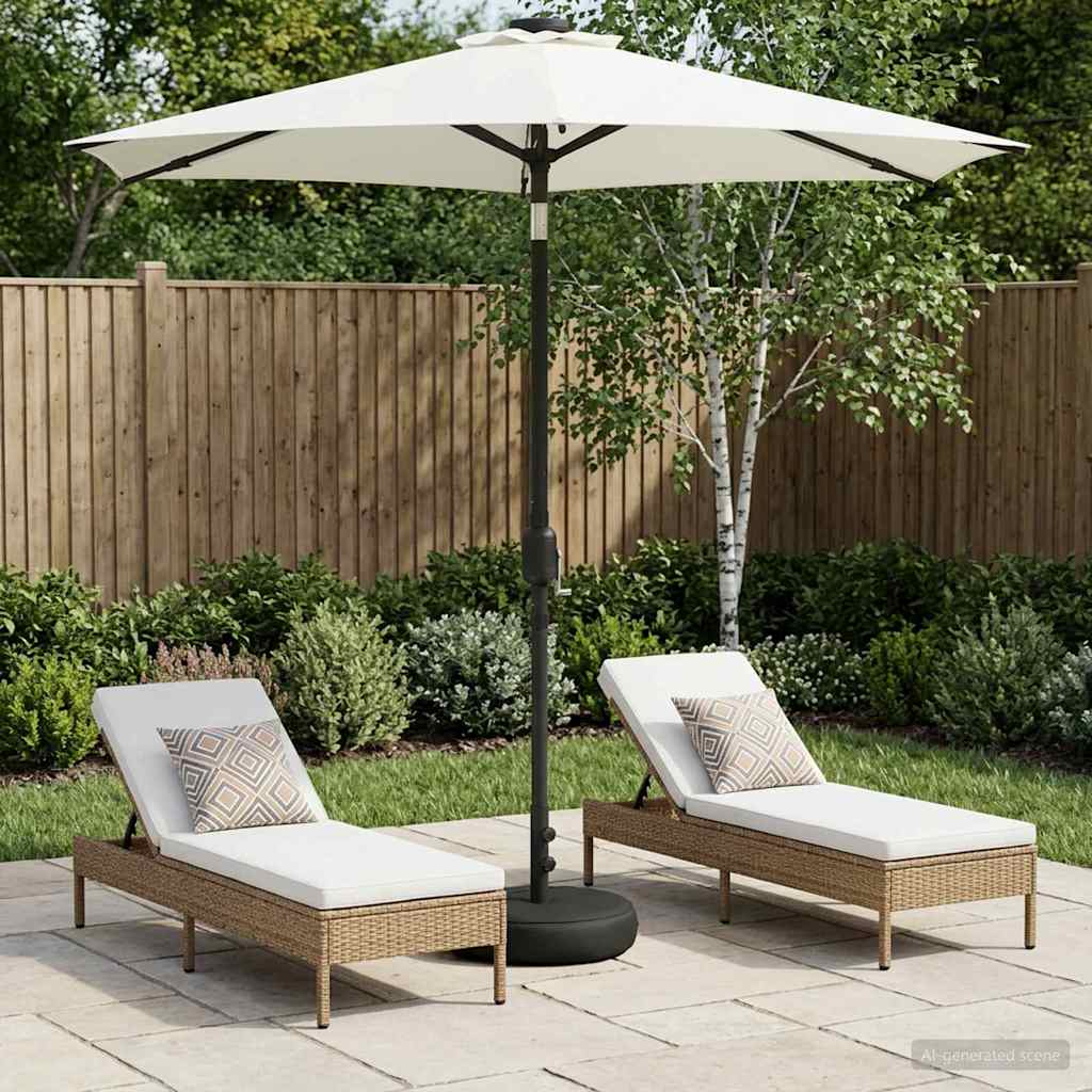 Garden Parasol with LED Lights 230 x 230 cm Polyester Cream