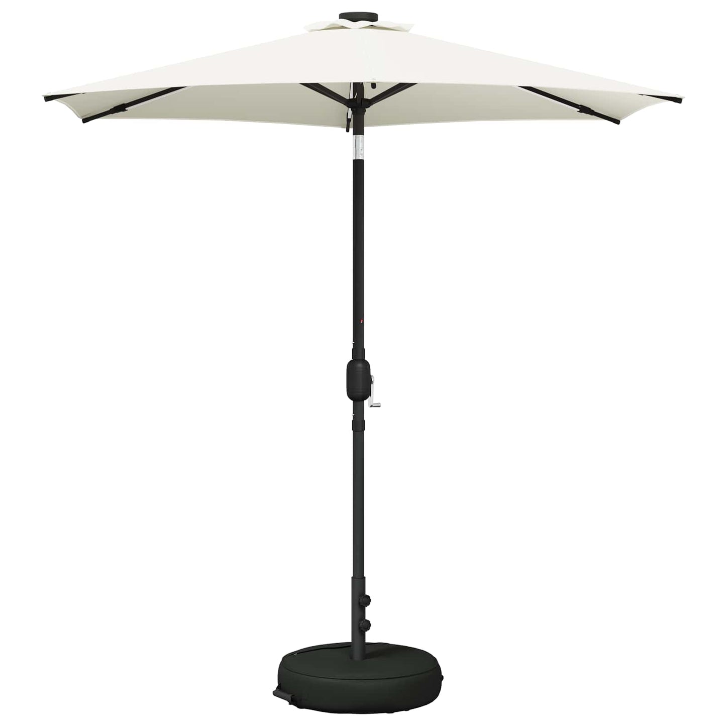 Garden Parasol with LED Lights 230 x 230 cm Polyester Cream