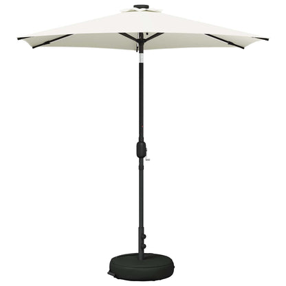 Garden Parasol with LED Lights 230 x 230 cm Polyester Cream